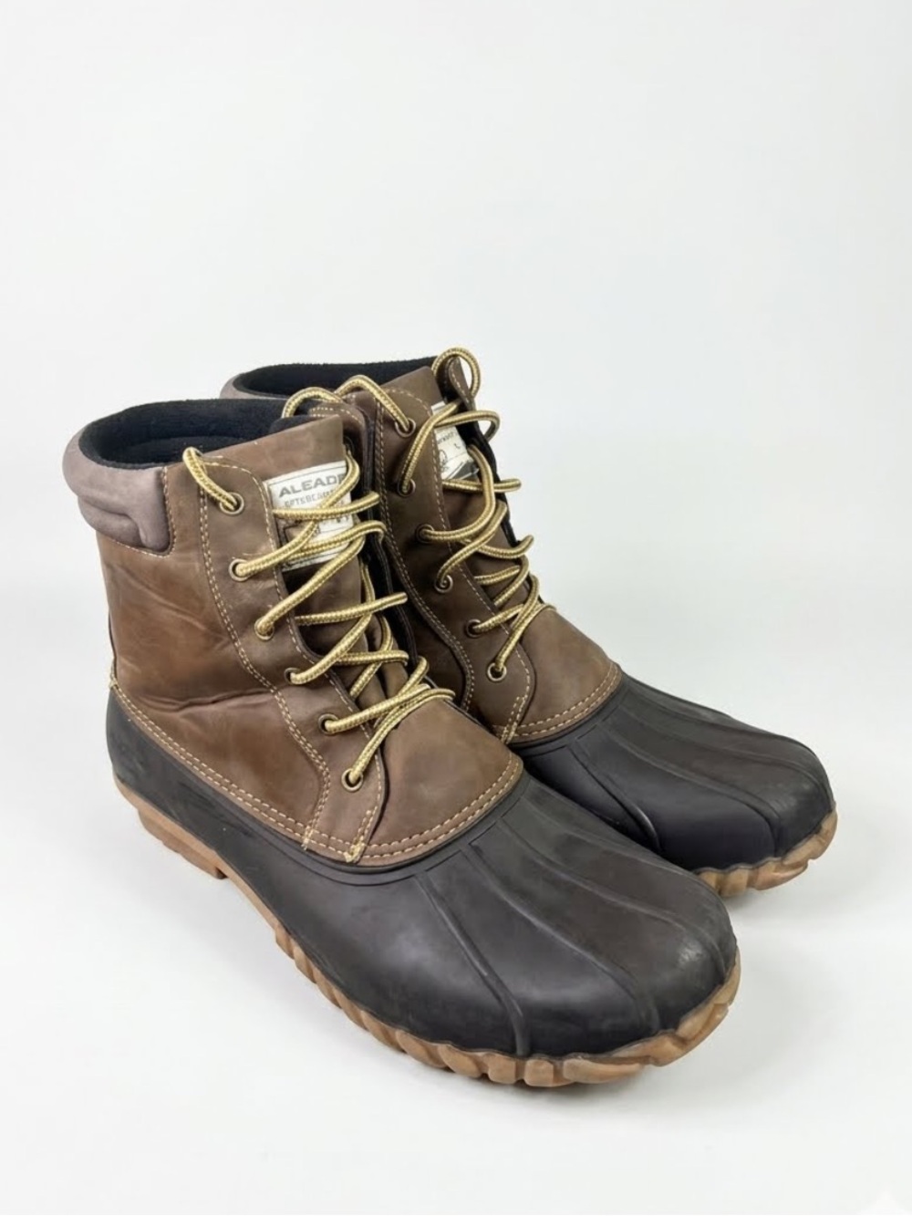 Aleader Mens Duck Boots Brown Size 12 AL20201M Waterproof Shell Fur Lined